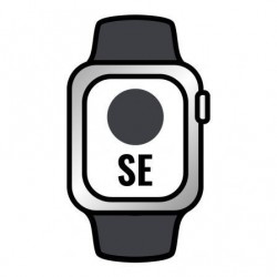 Apple Watch SE/ GPS/ 44 mm/ Caja de Aluminio en Gris Espacial/ Correa Deportiva Negro Medianoche