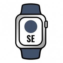 Apple Watch SE/ GPS/ 44 mm/ Caja de Aluminio en Plata/ Correa Deportiva Azul Abismo