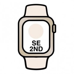 Apple Watch SE/ GPS/ 44mm/ Caja de Aluminio en Blanco Estrella/ Correa Deportiva Blanco Estrella