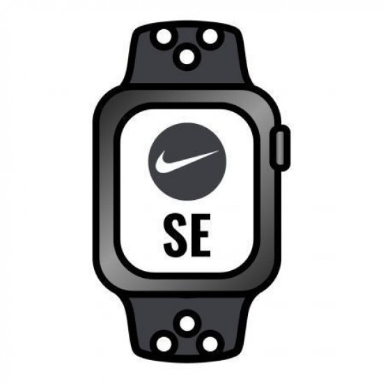 Apple Watch SE/ Nike/ GPS/ 40 mm/ Caja de Aluminio en Gris Espacial/ Correa Deportiva Nike Antracita Negro