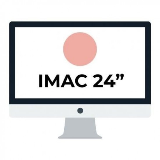 Apple iMac 24" Retina 4.5K/ Chip M1 CPU 8 Núcleos/ 8GB/ 256GB/ GPU 7 Núcleos / Rosa