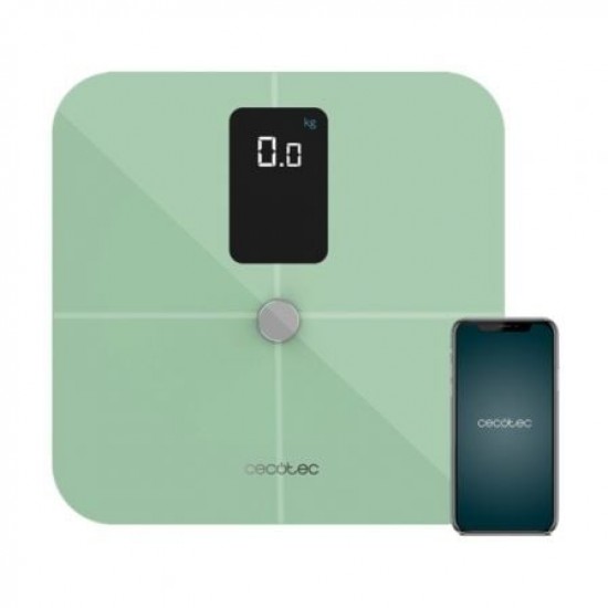 Báscula de Baño Cecotec Surface Precision 10400 Smart Healthy Vision/ Análisis Corporal/ Hasta 180kg/ Verde