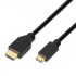 Cable HDMI Aisens A119-0114/ HDMI Macho - Mini HDMI Macho/ 1.8m/ Negro