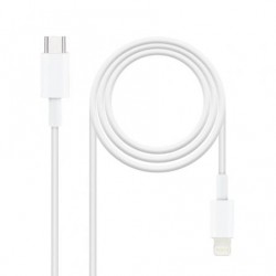Cable USB 2.0 Tipo-C Lightning Nanocable 10.10.0600/ USB Tipo-C Macho - Lightning Macho/ 50cm/ Blanco
