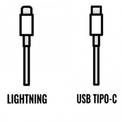 Cable de Carga Apple de conector USB-C a Lightning/ 2m