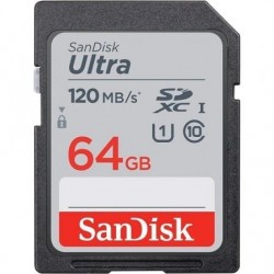 Tarjeta de Memoria SanDisk Ultra 64GB SD XC UHS-I - SDXC/ Clase 10/ 120MBs