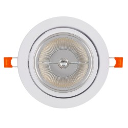 Aro Downlight Circular Basculante para Lâmpada LED GU10 AR111 Corte Ø 120 mm