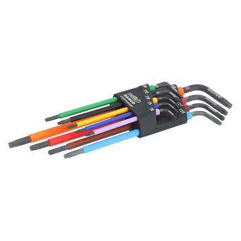 Conjunto Longo TORX® Colorido L-Key T8-T40 - 9 Pcs
 - C1997TORX/9P