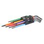 Conjunto Longo TORX® Colorido L-Key T8-T40 - 9 Pcs
 - C1997TORX/9P