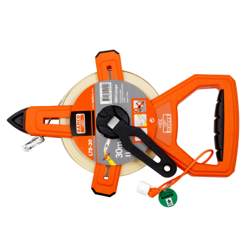 Fitas métricas longas com lâmina revestida a nylon e mala aberta com laço de arame têxtil Dyneema - 30 m
 - TAHLTS-30 Fitas métricas longas com lâmina revestida a nylon e mala aberta com laço de arame têxtil Dyneema - 30 m
 - TAHLTS-30