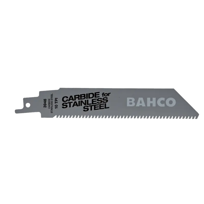 Lâminas com ponta de carboneto de tungsténio para serra sabre para o corte de aço inoxidável 10 TPI 150 mm
- 3946-300-10-HST-1P Lâminas com ponta de carboneto de tungsténio para serra sabre para o corte de aço inoxidável 10 TPI 150 mm
- 3946-300-10-HST-1P