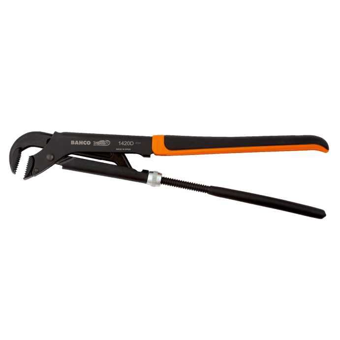 1" Chave de cano de 90° ERGO™ modelo sueco com haste suave ao toque - 12-1/2"
- 1410D 1" Chave de cano de 90° ERGO™ modelo sueco com haste suave ao toque - 12-1/2"
- 1410D