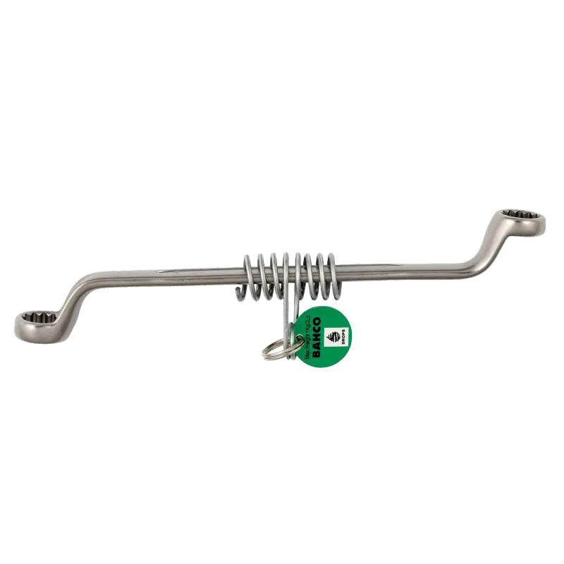 Chaves de extremidade de anel duplo de compensação longa, no sistema métrico, com acabamento cromado com mola deslizante de aço inoxidável - 8 mm x 9 mm
- TAH2M-8-9 Chaves de extremidade de anel duplo de compensação longa, no sistema métrico, com acabamento cromado com mola deslizante de aço inoxidável - 8 mm x 9 mm
- TAH2M-8-9