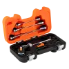 Jogo chave roquete pistola porta bits, 25 peças
- 808050P-25 Jogo chave roquete pistola porta bits, 25 peças
- 808050P-25