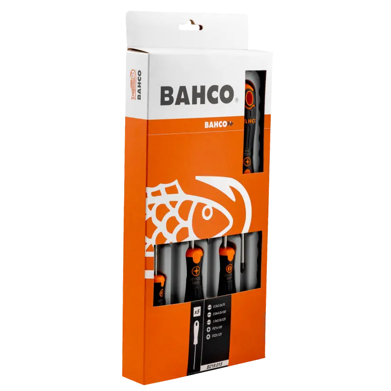 Jogo de chave de parafusos BahcoFit, 5 peças
- B219.015 Jogo de chave de parafusos BahcoFit, 5 peças
- B219.015