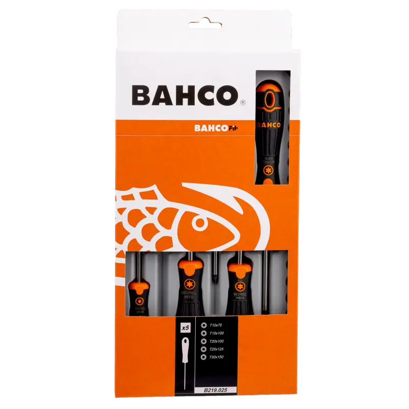 Jogo de chave de parafusos BahcoFit, 5 peças
- B219.025 Jogo de chave de parafusos BahcoFit, 5 peças
- B219.025