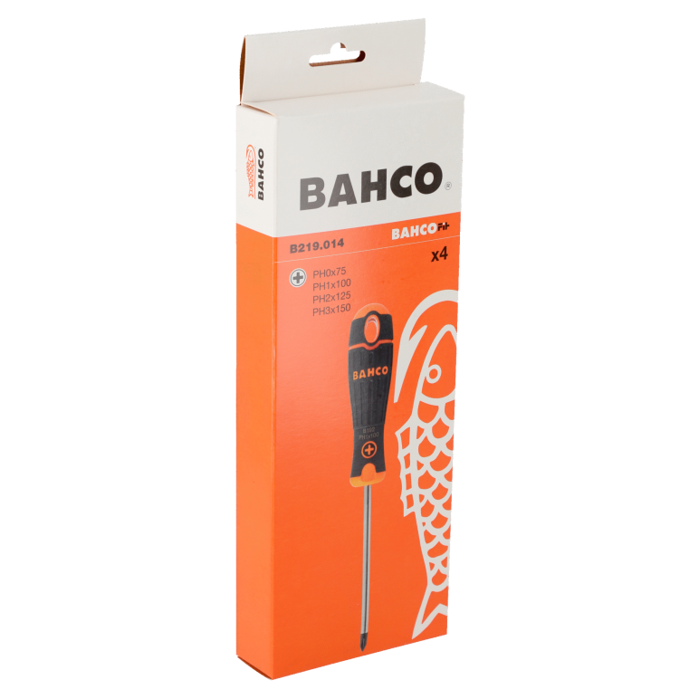 Conjunto de chaves de fendas BahcoFit Phillips com Borracha - 4 unid.
- B219.014 Conjunto de chaves de fendas BahcoFit Phillips com Borracha - 4 unid.
- B219.014