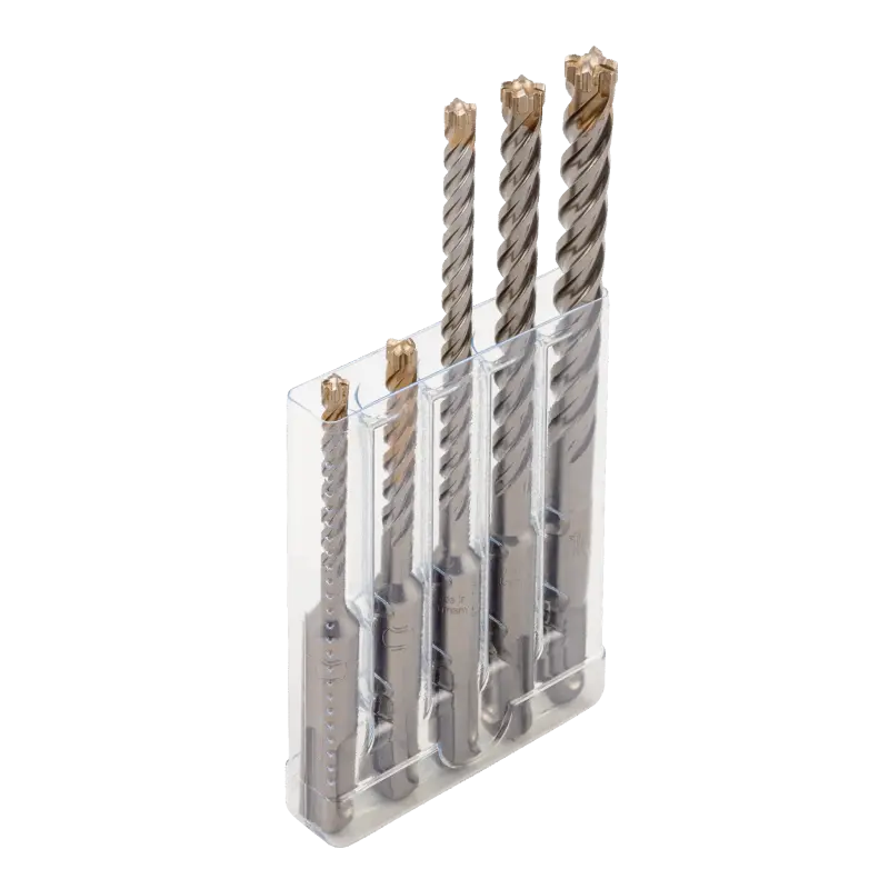 Conjunto de brocas para betão armado SDS + 4C - 5 peças
- 4651-SET-5 Conjunto de brocas para betão armado SDS + 4C - 5 peças
- 4651-SET-5