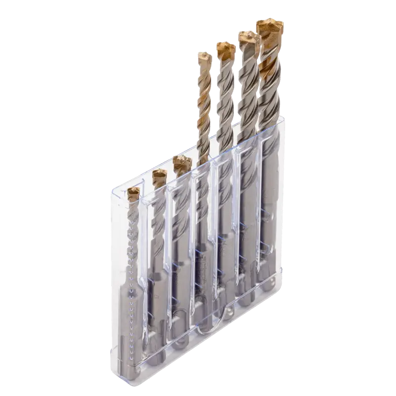 Conjunto de brocas para betão armado SDS + 2C - 7 peças
- 4652-SET-7 Conjunto de brocas para betão armado SDS + 2C - 7 peças
- 4652-SET-7