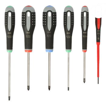 Conjunto de 6 chaves ERGO™<br/>Para parafusos de Fenda,Phillips, Pozidriv e TORX®
 - BE-9871 Conjunto de 6 chaves ERGO™<br/>Para parafusos de Fenda,Phillips, Pozidriv e TORX®
 - BE-9871