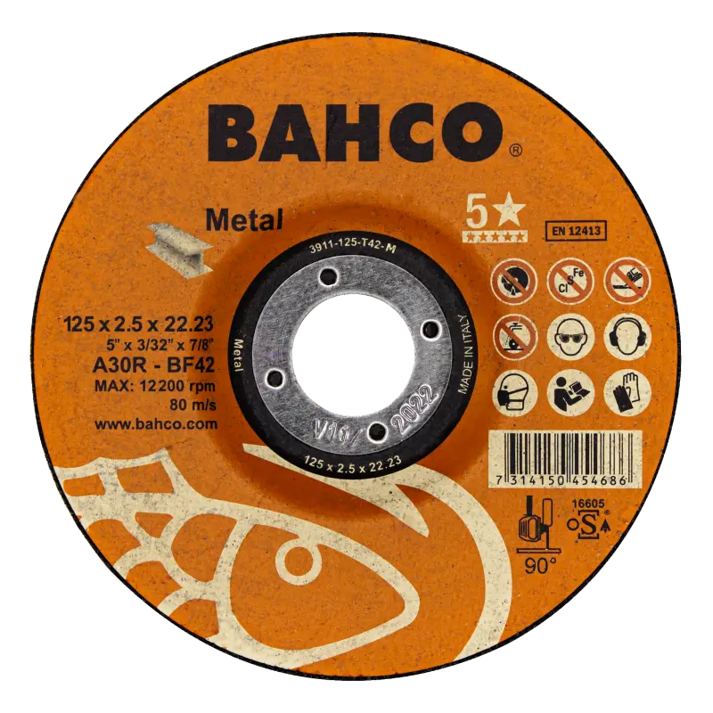 Discos Abrasivos de Elevada Performance para Cortede Metal 150 x 2.5 x 22.23mm
- 3911-150-T42-M Discos Abrasivos de Elevada Performance para Cortede Metal 150 x 2.5 x 22.23mm
- 3911-150-T42-M