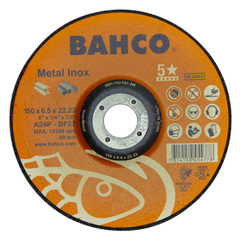 Discos Abrasivos de Elevada Performance para desbaste de Inox & Metal 180 x 6.5 x 22.23mm
 - 3921-180-T27-IM