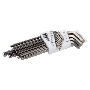 Conj. chaves parafusos offset sextavadas longas, ponta esférica, aço inox, polegadas, 13 pçs
 - BE-9786I