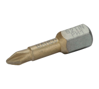 Pontas para aparafusadora de torção em estanho 1/4" para parafusos Phillips de PH1 - 25 mm - 10 Pcs/Caixa de plástico
 - 62TIN/PH1