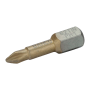 Pontas para aparafusadora de torção em estanho 1/4" para parafusos Phillips de PH1 - 25 mm - 10 Pcs/Caixa de plástico
 - 62TIN/PH1