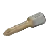 Pontas para aparafusadora de torção em estanho 1/4" para parafusos Pozidriv de PZ1 - 25 mm - 10 Pcs/Caixa de plástico
 - 62TIN/PZ1