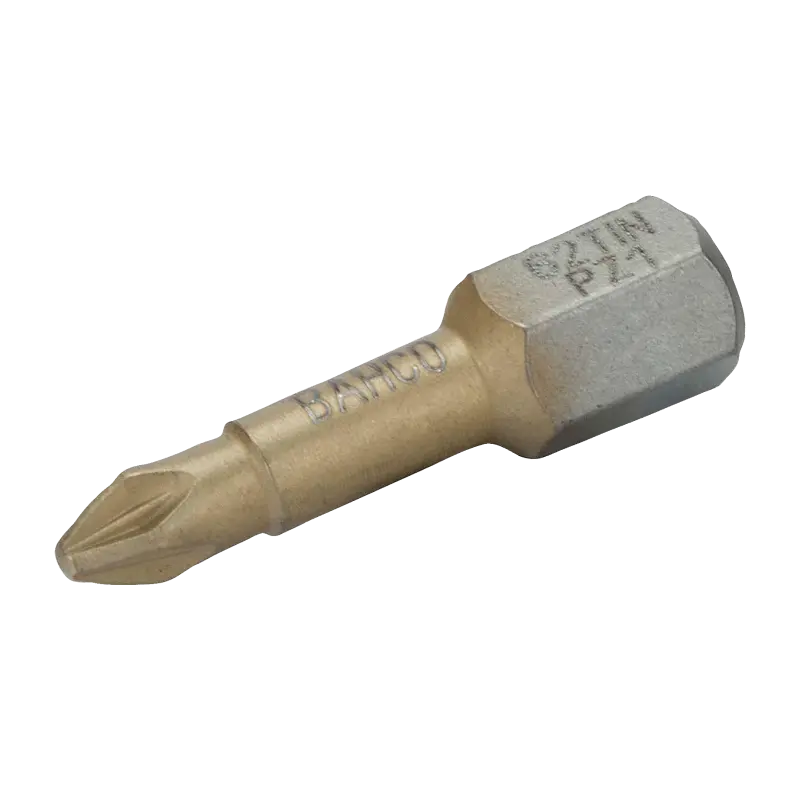 Pontas para aparafusadora de torção em estanho 1/4" para parafusos Pozidriv de PZ1 - 25 mm - 10 Pcs/Caixa de plástico
 - 62TIN/PZ1