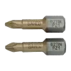 Pontas para aparafusadora de torção em estanho 1/4" para parafusos Pozidriv de PZ1 - 25 mm - 10 Pcs/Caixa de plástico
 - 62TIN/PZ1