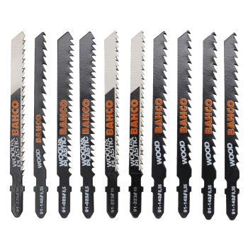 Conjunto de lâminas para serra tico-tico para madeira e plástico, 10 peças
 - 91-WOOD-10P