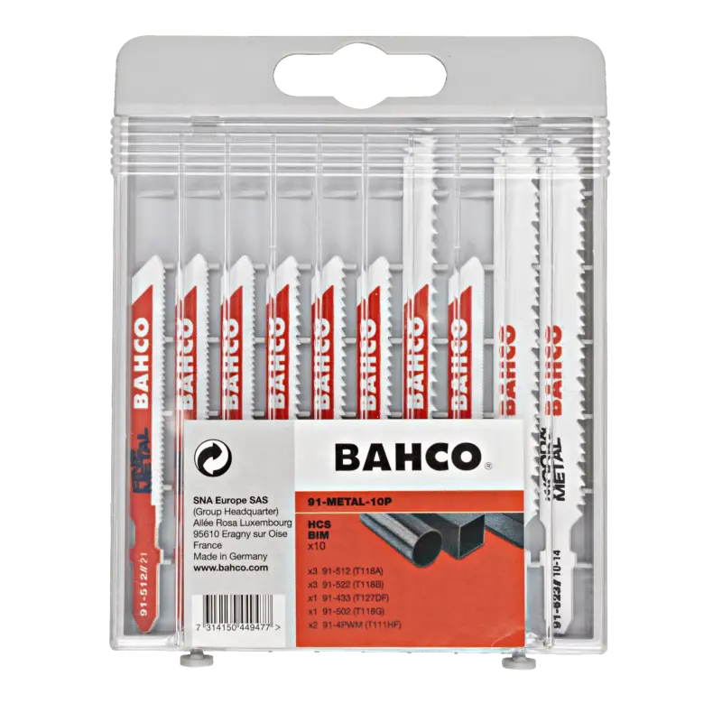 Conjunto de lâminas para serra tico-tico para metal, 10 peças
- 91-METAL-10P Conjunto de lâminas para serra tico-tico para metal, 10 peças
- 91-METAL-10P