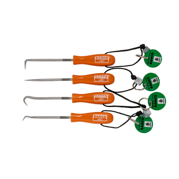 Conjunto de ferramentas miniatura com sovelas/ganchos/ponteiros com laço de arame têxtil Kevlar
 - TAH2633/S4