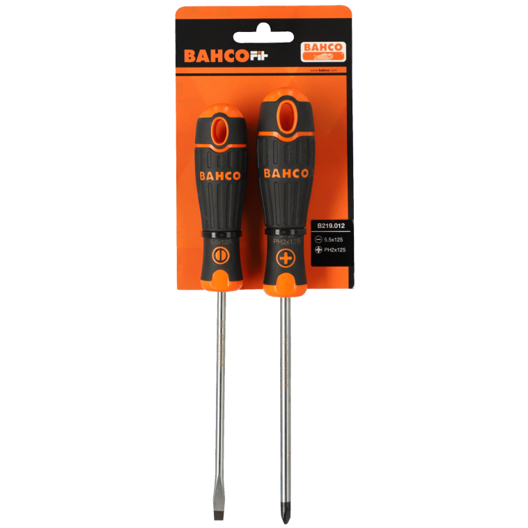 Conjunto de chaves de parafusos BahcoFit, 2 peças
- B219.012 Conjunto de chaves de parafusos BahcoFit, 2 peças
- B219.012