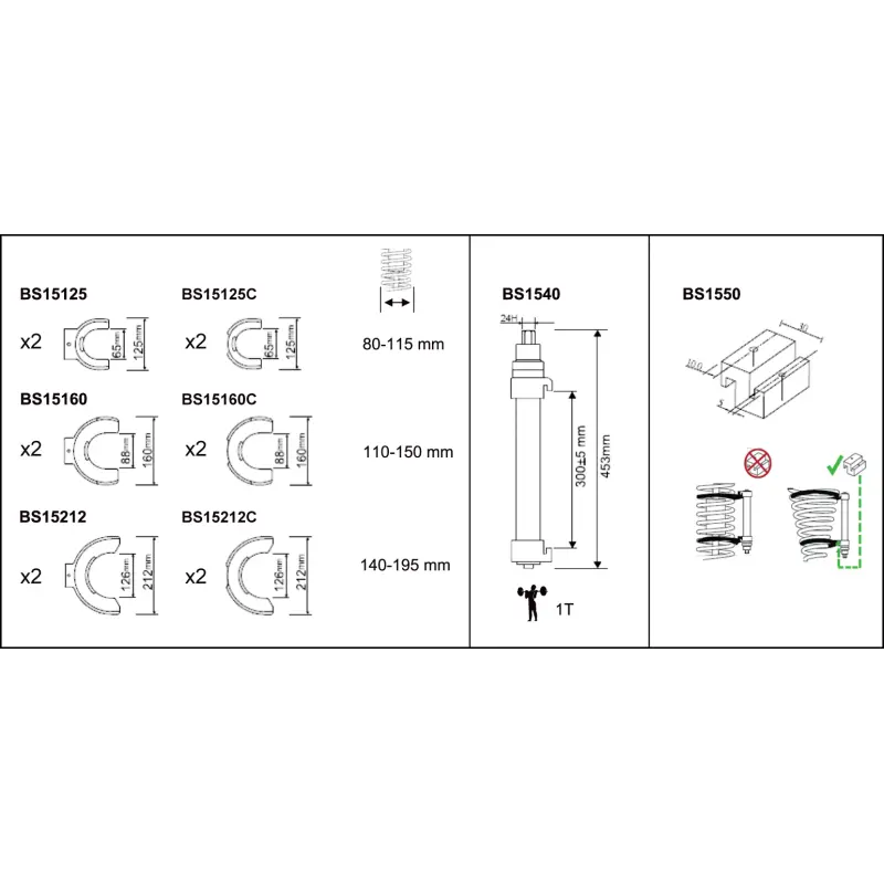Dispositivo compressor para molas Macpherson
- BS15 Dispositivo compressor para molas Macpherson
- BS15