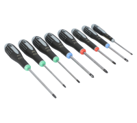 Conjunto de chaves de parafusos de fenda/Phillips/Pozidriv/TORX® com pega de borracha - 8 peças
- BE-9872