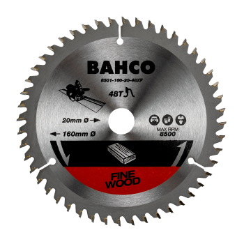 48-dentes Lâminas para serra circular para serras de imersão em madeira - 160 mm x 20 mm
 - 8501-160-20-48XF 48-dentes Lâminas para serra circular para serras de imersão em madeira - 160 mm x 20 mm
 - 8501-160-20-48XF