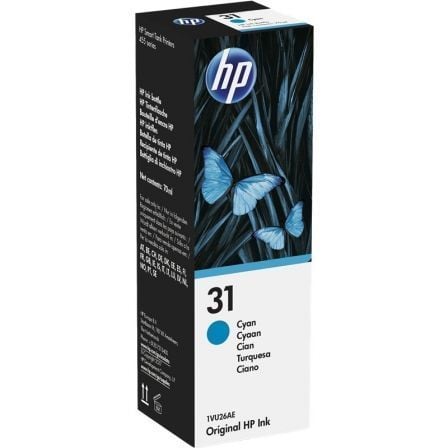 Botella de Tinta Original HP nº31/ Cian Botella de Tinta Original HP nº31/ Cian