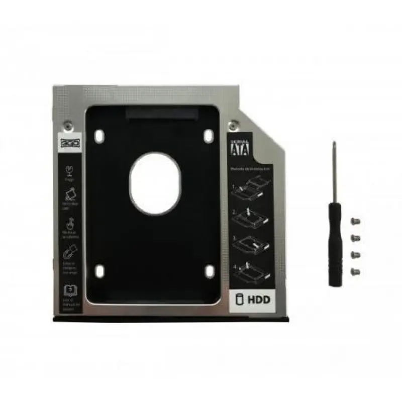 Adaptador DVD a Disco HD/SSD 3GO HDDCADDY95/ Incluye Destornillador y tornillos Adaptador DVD a Disco HD/SSD 3GO HDDCADDY95/ Incluye Destornillador y tornillos