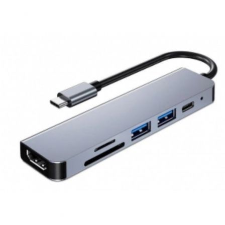 Docking USB Tipo-C 3GO HUB3UCRH4K/ 3xUSB/ 1xUSB Tipo-C/ 1xHDMI/ 1xLector tarjetas/ Gris Docking USB Tipo-C 3GO HUB3UCRH4K/ 3xUSB/ 1xUSB Tipo-C/ 1xHDMI/ 1xLector tarjetas/ Gris