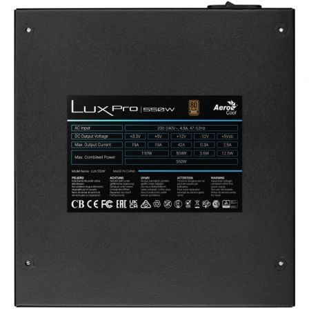 Fuente de Alimentación Aerocool LUXPRO550/ 550W/ Ventilador 14cm/ 80 Plus Bronze Fuente de Alimentación Aerocool LUXPRO550/ 550W/ Ventilador 14cm/ 80 Plus Bronze