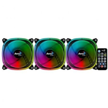 Pack 3 Ventiladores Aerocool Astro 12 Pro/ 12cm + H66F HUB + Mando a Distancia Pack 3 Ventiladores Aerocool Astro 12 Pro/ 12cm + H66F HUB + Mando a Distancia