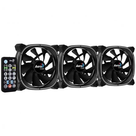 Pack 3 Ventiladores Aerocool Astro 12 Pro/ 12cm + H66F HUB + Mando a Distancia Pack 3 Ventiladores Aerocool Astro 12 Pro/ 12cm + H66F HUB + Mando a Distancia