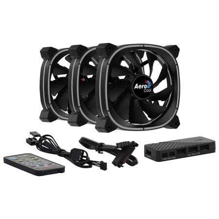 Pack 3 Ventiladores Aerocool Astro 12 Pro/ 12cm + H66F HUB + Mando a Distancia Pack 3 Ventiladores Aerocool Astro 12 Pro/ 12cm + H66F HUB + Mando a Distancia