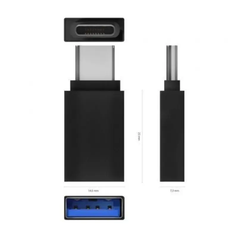 Adaptador USB 3.2 Aisens A108-0717/ USB Hembra - USB Tipo-C Macho/ Negro Adaptador USB 3.2 Aisens A108-0717/ USB Hembra - USB Tipo-C Macho/ Negro