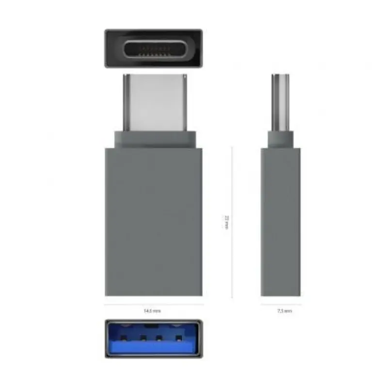Adaptador USB 3.2 Aisens A108-0718/ USB Hembra - USB Tipo-C Macho/ Gris Adaptador USB 3.2 Aisens A108-0718/ USB Hembra - USB Tipo-C Macho/ Gris