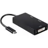 Conversor Aisens A109-0343/ USB Tipo-C Macho - DVI Hembra/ VGA Hembra / HDMI Hembra/ 15cm/ Negro