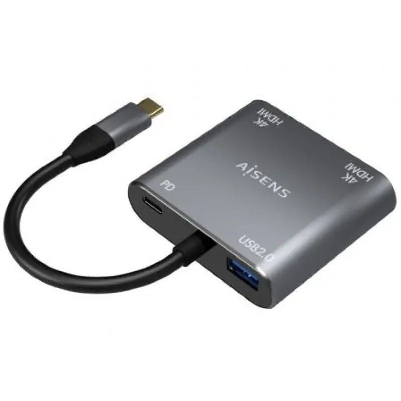 Conversor USB Tipo-C Aisens A109-0625/ 2x HDMI 4K SST MST Hembra - USB Tipo-C Macho - USB Hembra - USB Tipo-C Hembra Conversor USB Tipo-C Aisens A109-0625/ 2x HDMI 4K SST MST Hembra - USB Tipo-C Macho - USB Hembra - USB Tipo-C Hembra